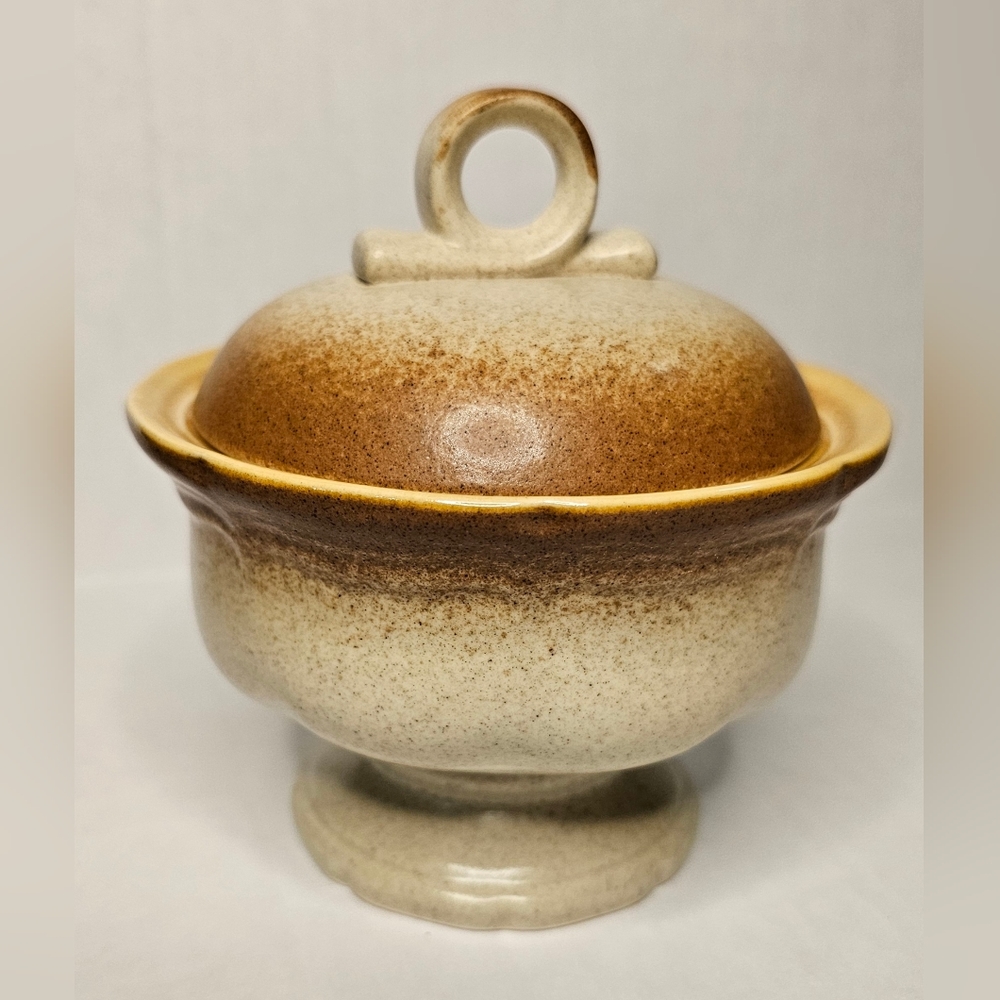 Sugar Bowl & Lid Vintage 1981 Whole Wheat by MIKASA: [E8000]